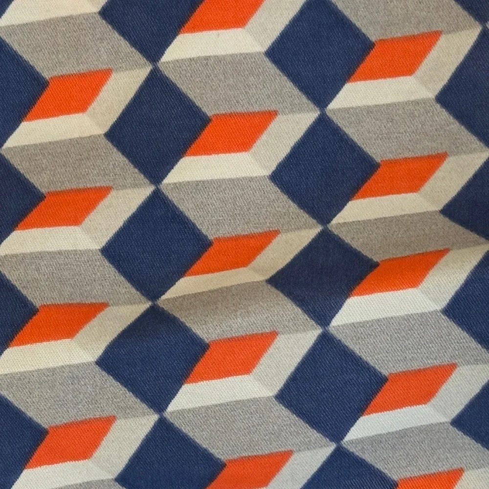 Mr.Swim Blue and Orange Geometric Swim Shorts